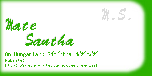 mate santha business card